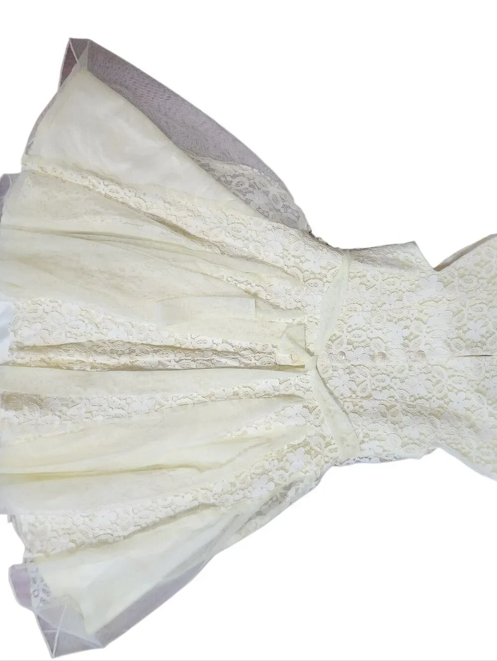 Jona Michelle Dress Size 8 Yellow Lace Sleeveless Long Fit and Flare